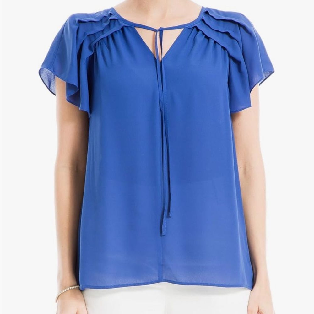 Max Studio cobalt blue blouse size small NWT